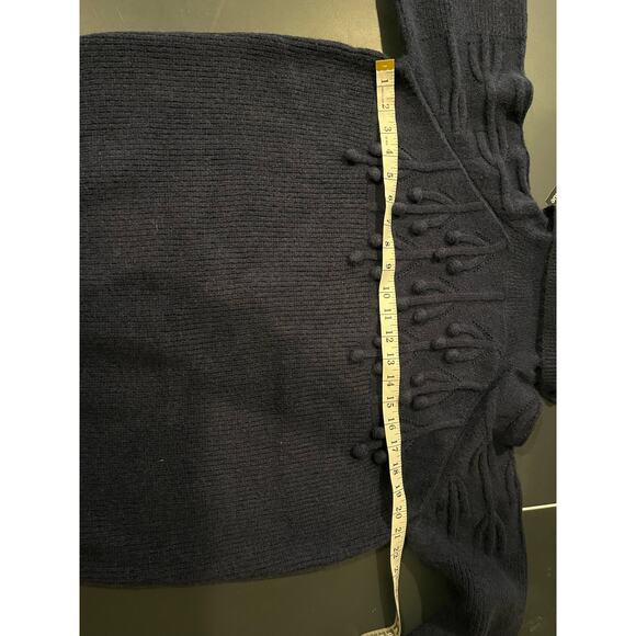 Avenue Women's Plus Size 18 Blue Turtleneck Pom Pom Sweater Pullover Fall Winter - Picture 8 of 9